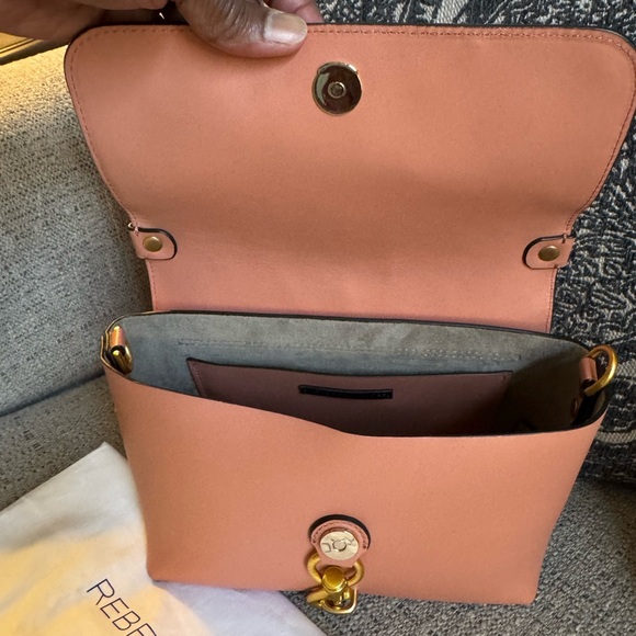 Rebecca Minkoff Blythe Medium Floral Flap Crossbody - Dusty Peach - Picture 3 of 10